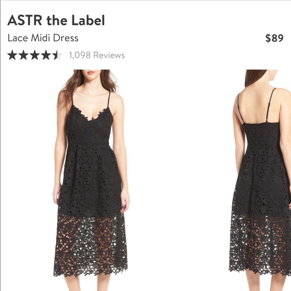ASTR the Label  Lace Midi Dress
